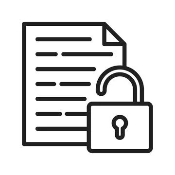 Unlock Documents icon vector image.  Stock Illustration