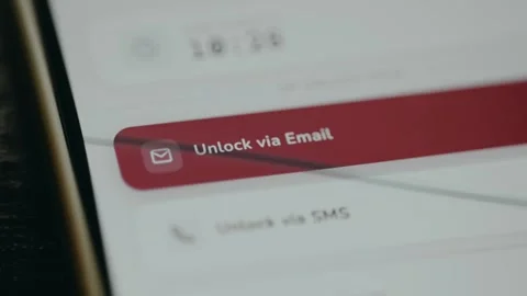 Unlock via Email option to unlock an account Stock Footage 333383793