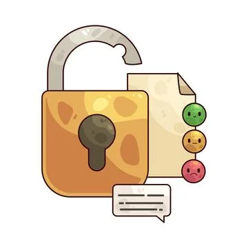 Unlock feedback illustration Stock Illustration