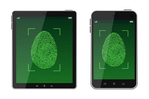 Unlock fingerprint scanning vector design illustration Stock Illustration