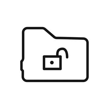 Unlock folder icon linear vector graphics sign Stock-Illustration