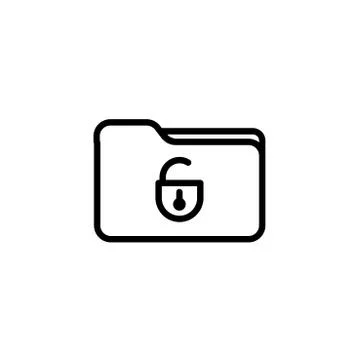Unlock folder icon from user interface outline collection. Thin line unlock f Stock Illustration