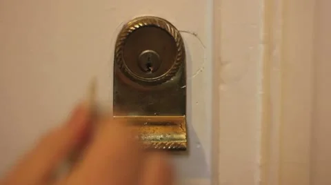Unlock front door - keys to the house Stock Footage