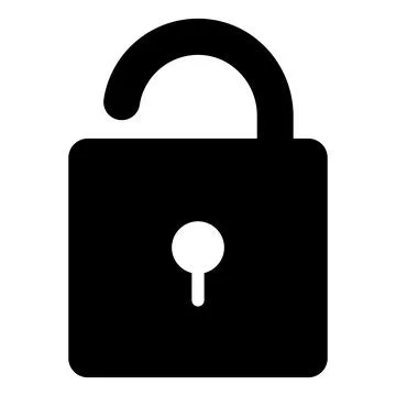 Unlock glyph icon vector illustration isolated on white background Stock Illustration