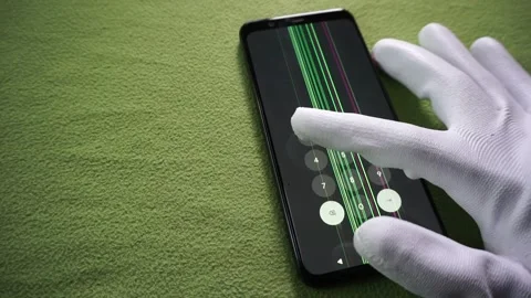 Unlock Google pixel 4 phone with green screen issues on green background Stock Footage 321769037
