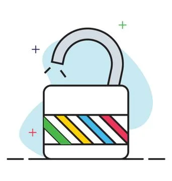 Unlock icon in flat design. Stock Illustration