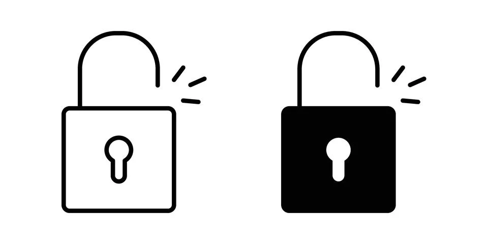 Unlock icon graphic element. web icon set 库存插图