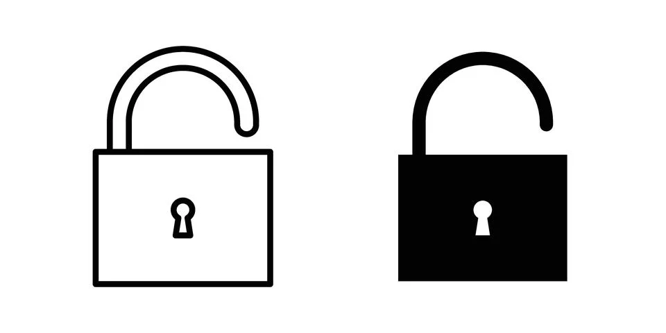 Unlock icon Illustration set. Vector Eps10 for apps 库存插图