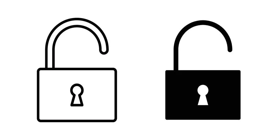 Unlock icon Illustration set. Vector Eps10 for apps Stock Illustration