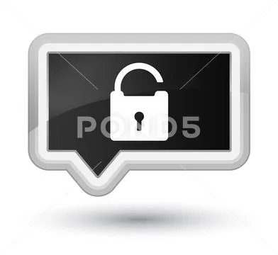 Unlock icon prime black banner button Stock Illustration