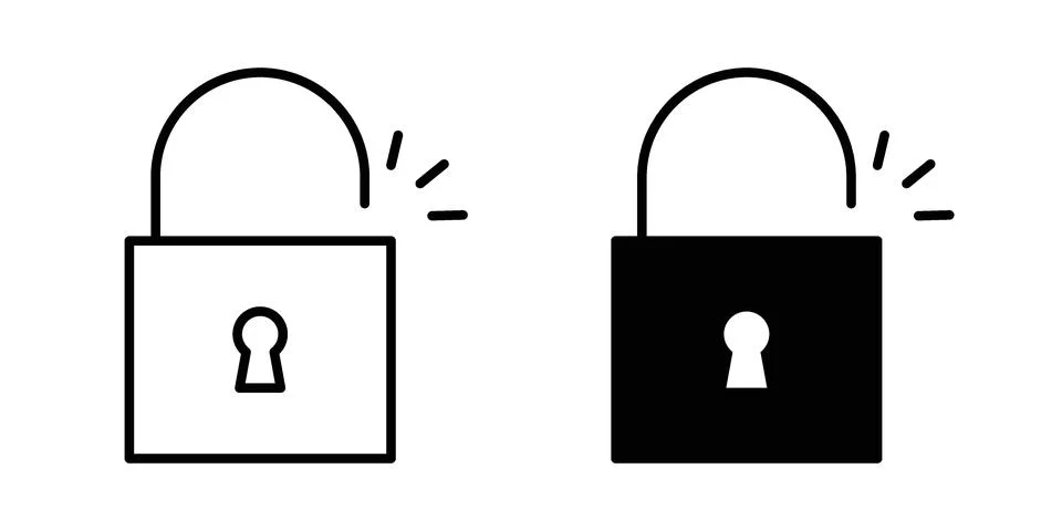 Unlock icon vector design illustrations Stock Illustration