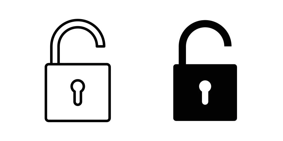 Unlock icon vector editable eps10 Stock Illustration