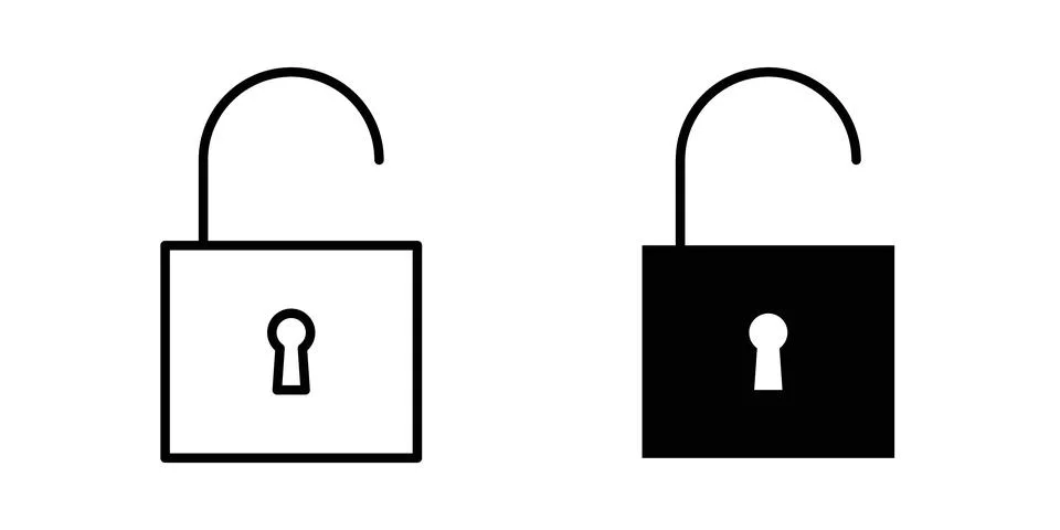 Unlock icon vector editable eps10 Stock Illustration