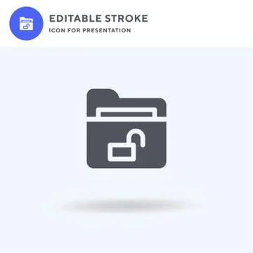 Unlock icon vector, filled flat sign, solid pictogram isolated on white, logo Stock Illustration