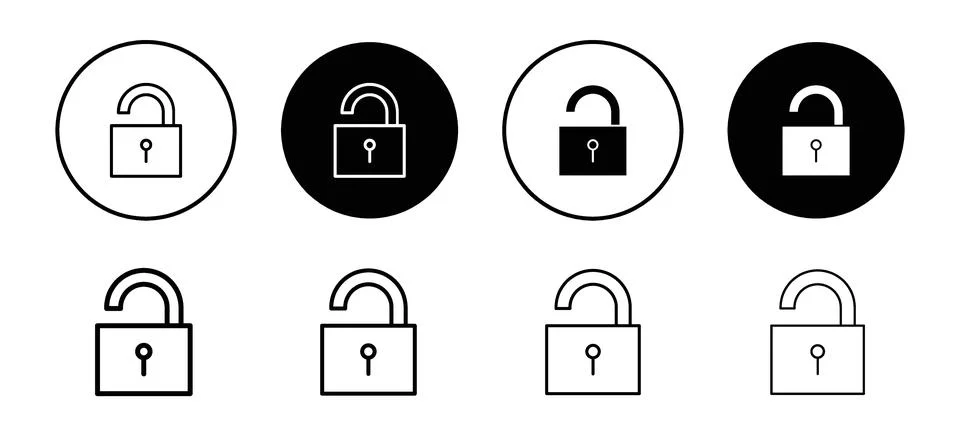 Unlock icon vector set collection for web Stock-Illustration