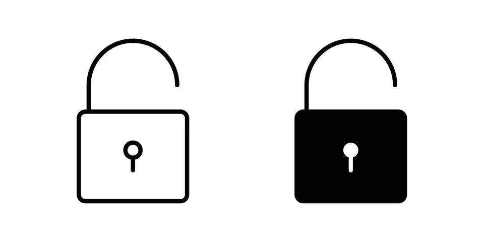 Unlock icon vector symbol graphics Stock-Illustration