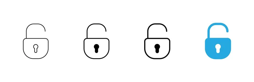 Unlock icon vector. Unlock sign and symbol. unlocked padlock icon Stock Illustration