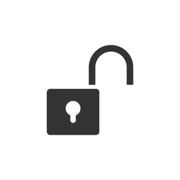 Unlock icon on white background Stock Illustration