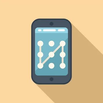 Unlock image code on phone icon flat vector. Account privacy Stock Illustration