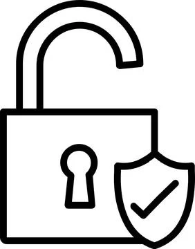 Unlock Line Icon Design Stock Illustration