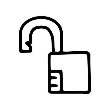 Unlock line vector doodle simple icon design Stock Illustration