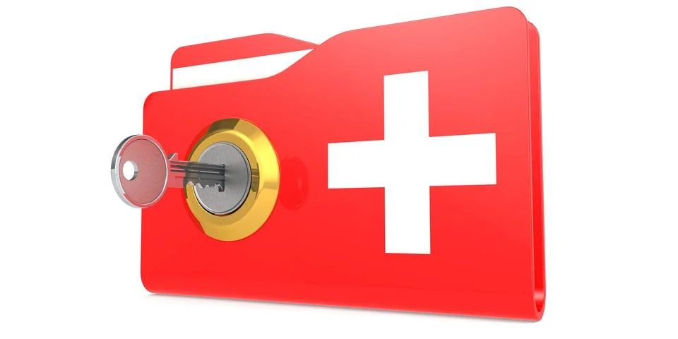 Unlock the medical folder. Data security concept Stock-Illustration