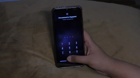 Unlock mobile with code and pattern using fingers and drawing through 스톡 동영상 127017106