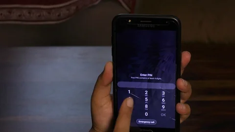 Unlock mobile with code and pattern entering at the screen for using the phone. Stock Footage 127017217