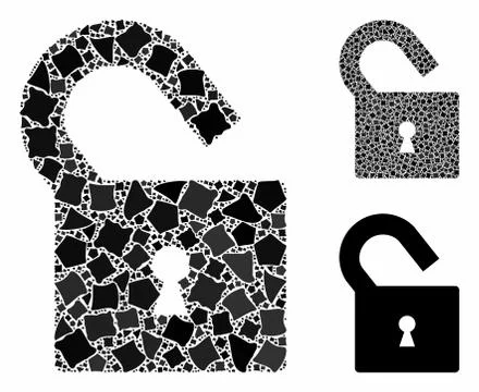 Unlock Mosaic Icon of Humpy Elements Stockillustratie