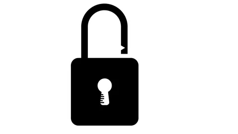 Unlock padlock animation on white background. 스톡 동영상 297952009