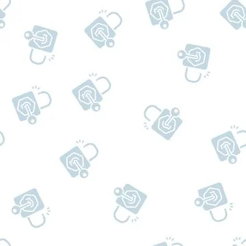 Unlock padlock glyph seamless pattern Stock Illustration