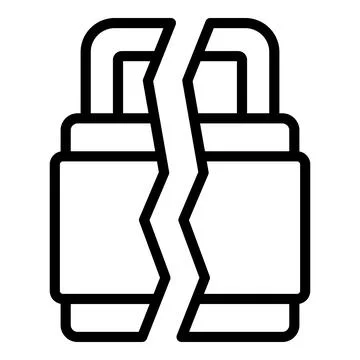 Unlock padlock icon outline vector. Stop fraud Illustration