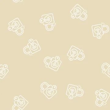 Unlock padlock line seamless pattern Stock Illustration