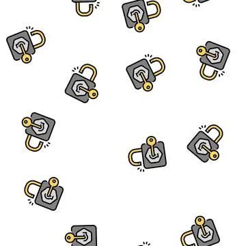 Unlock padlock vector seamless pattern Stock Illustration