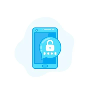 Unlock with password, mobile authentication vector icon イラスト素材