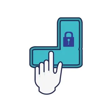 Unlock pattern with hand Stock Illustration