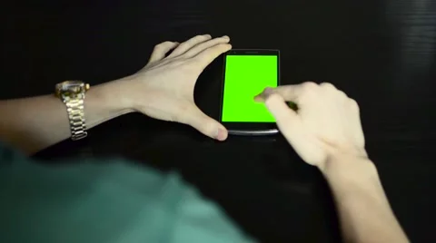 Unlock the phone on the table chroma key Stock Footage 62344801
