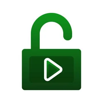 Unlock play logo element design template icon Stock Illustration
