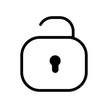 Unlock security password lock safety icon Stock Illustration