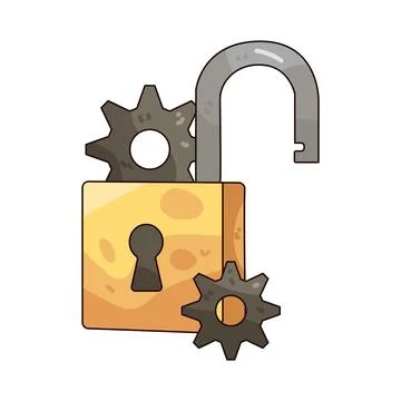 Unlock setting illustration Stock Illustration