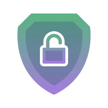 Unlock shield logo element design template icon Stock Illustration