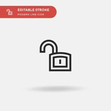 Unlock Simple vector icon. Illustration symbol design template for web mobile Stock-Illustration