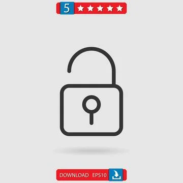 Unlock vector icon Stock Illustration