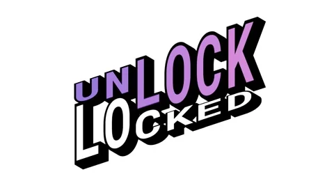 UNLOCK vs LOCKED, 3D Text Animation in Isometric View with Opposite Word Motion Stock Footage 314264162