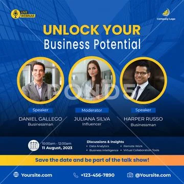 Unlock your business potential with expert guidance PSD Template