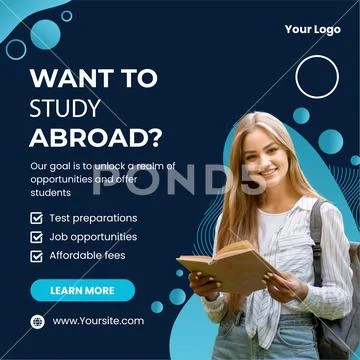 Unlock your global education dreams study abroad opportunities await Modello PSD