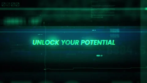Unlock Your Potential Word on Noise Glitch Error technology futuristic data Stock-Footage 342791448