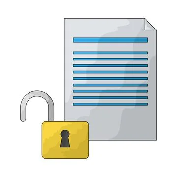 Unlocked document illustration Illustrazione stock