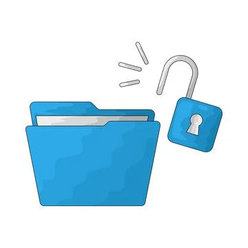 Unlocked Folder illustration Illustrazione stock