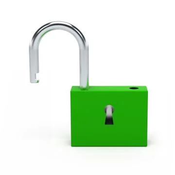 Unlocked green lock. Stock Illustration